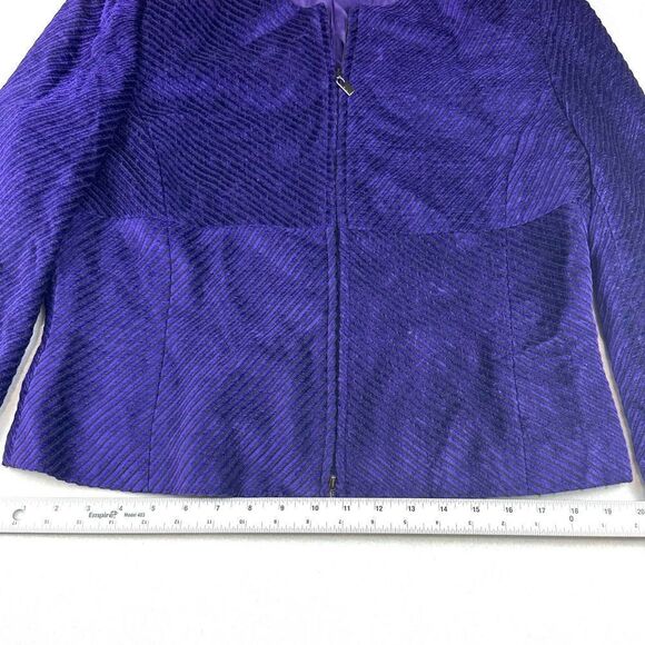 Carlisle Purple Wool Blend Vintage‎ Full Zip Cardigan Sweater Women’s 12 - Picture 6 of 9